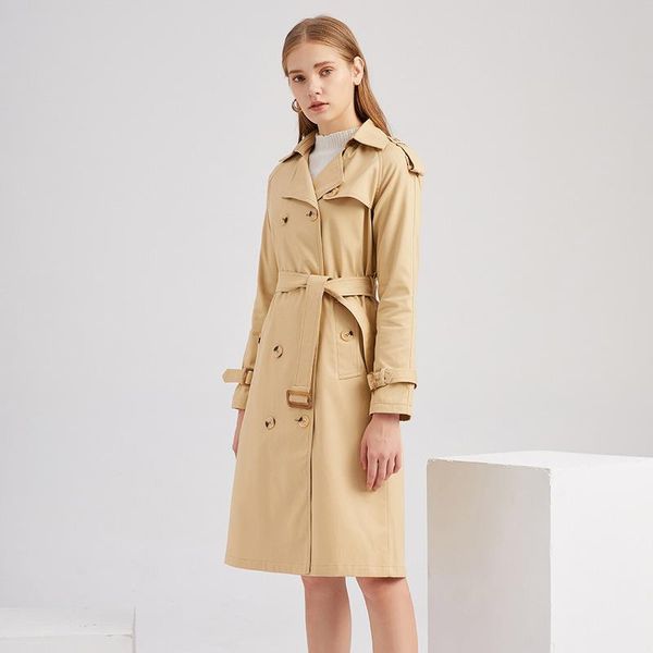 women's trench coats 2021 autumn jacket women long waist belt casual classic solid color sleeve lapel coat for, Tan;black
women's trench coats 2021 autumn jacket women long waist belt casual classic solid color sleeve lapel coat for, Tan;black