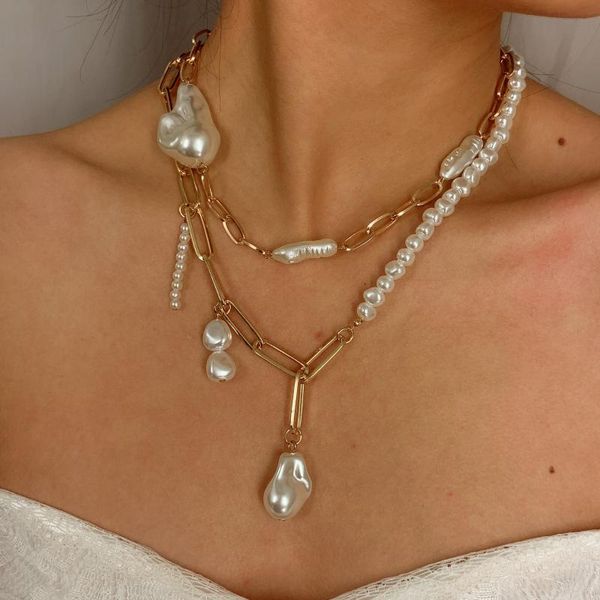 chains 2021 summer arrival women's trendy pearl gold chain charm necklace multi layer choker accessories jewelry gift, Silver
chains 2021 summer arrival women's trendy pearl gold chain charm necklace multi layer choker accessories jewelry gift, Silver