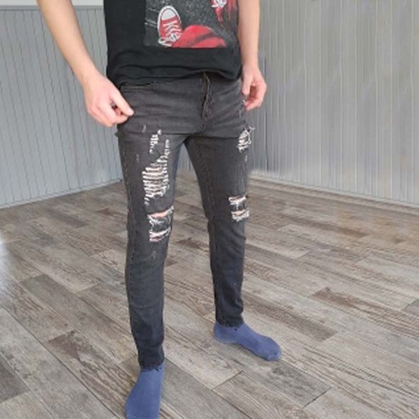summer ripped skinny jeans men streetwear black casual boys stretch denim trousers chic jogging pants mens clothing 2021 new, Blue
summer ripped skinny jeans men streetwear black casual boys stretch denim trousers chic jogging pants mens clothing 2021 new, Blue