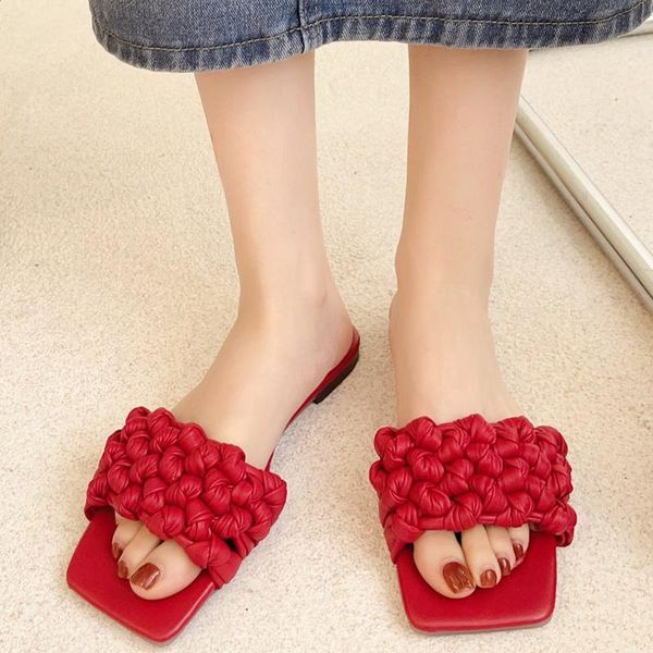 women shoes weave slippers home female flats rubber flip flop fashion comfort slides 2021 summer footwear, Black
women shoes weave slippers home female flats rubber flip flop fashion comfort slides 2021 summer footwear, Black