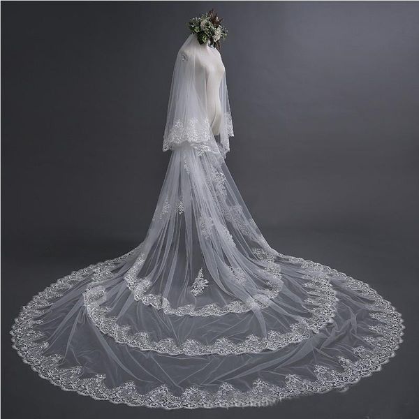 bridal veils accessories 3cm/4cm/5cm two layer ivory cathedral veil appliques wedding with comb, Black
bridal veils accessories 3cm/4cm/5cm two layer ivory cathedral veil appliques wedding with comb, Black