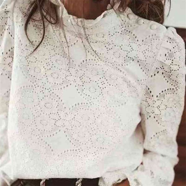women summer za solid blouses shirts o-neck long sleeve hollow out female elegant casual sweet smock clothes blusas 210401, White
women summer za solid blouses shirts o-neck long sleeve hollow out female elegant casual sweet smock clothes blusas 210401, White