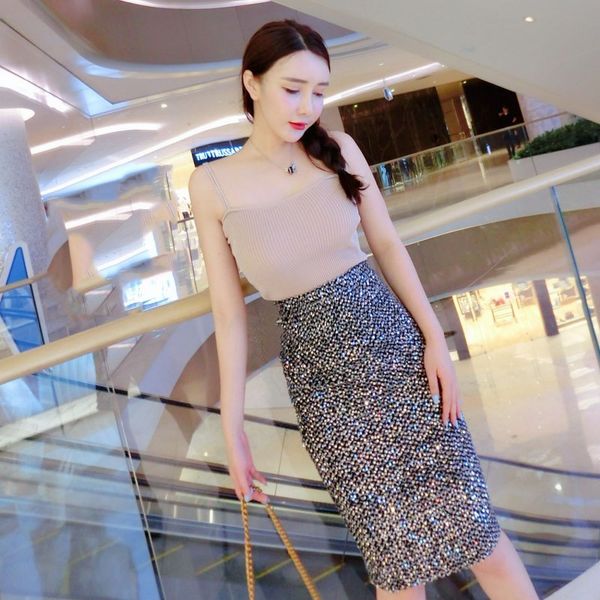 high waist sequined skirts for women blingbling party bodycon sequin pencil female club wear slim 210514, Black
high waist sequined skirts for women blingbling party bodycon sequin pencil female club wear slim 210514, Black