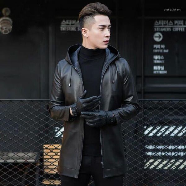 to haining leather men sheep skin coat of long hooded windbreaker fur in the spring and autumn men's & faux, Black
to haining leather men sheep skin coat of long hooded windbreaker fur in the spring and autumn men's & faux, Black
