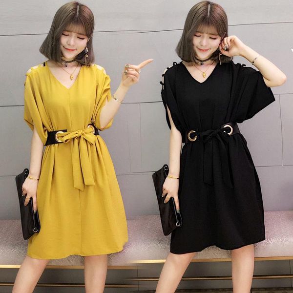 casual dresses summer short sleeve plus size women's leak shoulder dress 2021 fashion bat loose v-neck club pure color, Black;gray
casual dresses summer short sleeve plus size women's leak shoulder dress 2021 fashion bat loose v-neck club pure color, Black;gray