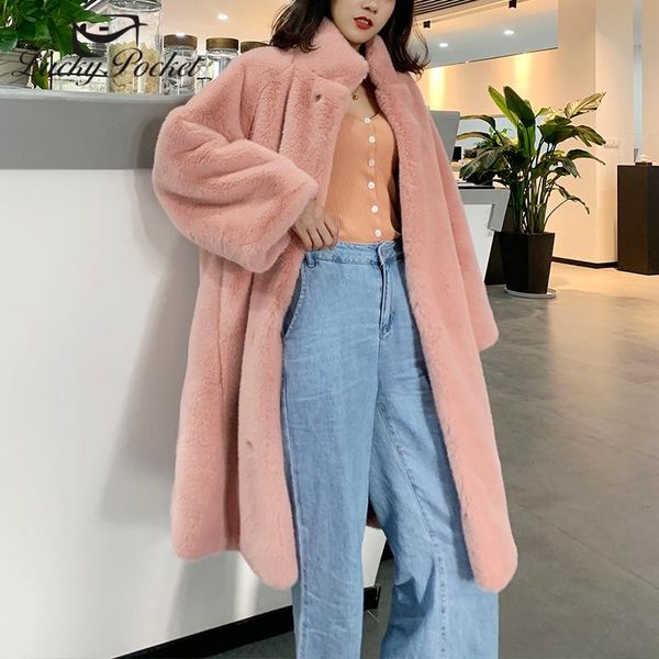women's fur & faux women winter thick mink velvet lmitation solid color coat ladies fashion mid-length slim warm pink lapel plush zy119, Black
women's fur & faux women winter thick mink velvet lmitation solid color coat ladies fashion mid-length slim warm pink lapel plush zy119, Black