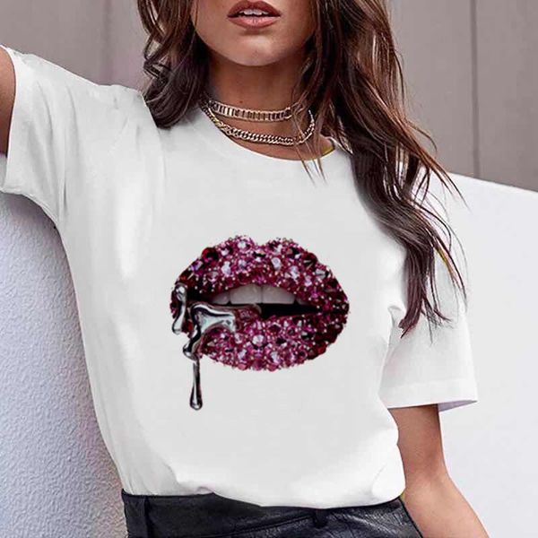 women's t-shirt women lip printing watercolor fashion short sleeve print lady t-shirts womens graphic t shirt female tee, White
women's t-shirt women lip printing watercolor fashion short sleeve print lady t-shirts womens graphic t shirt female tee, White