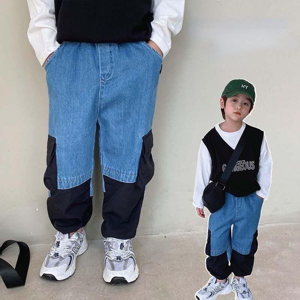 jeans children clothing spring kids boys & girls patchwork trousers colorblock pants fashion style toddler girl 1-9y, Blue
jeans children clothing spring kids boys & girls patchwork trousers colorblock pants fashion style toddler girl 1-9y, Blue