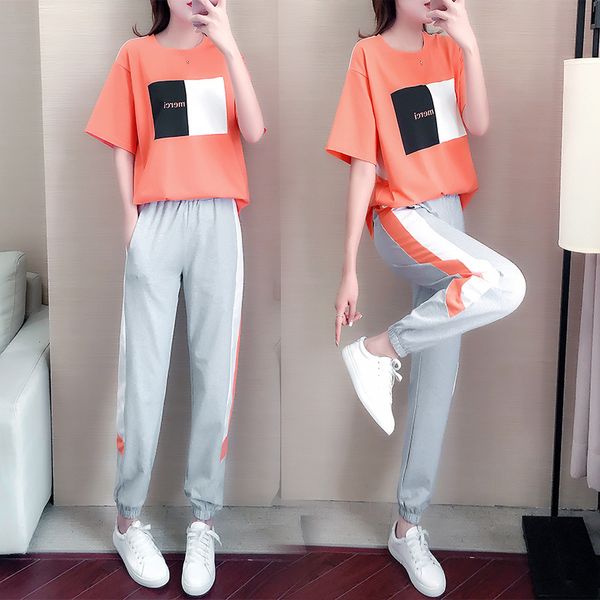 tracksuits fashion sport suit short sleeve t-shirt pants ghost dance two piece set spring and summer season 2021 leisure sportswear women, Gray
tracksuits fashion sport suit short sleeve t-shirt pants ghost dance two piece set spring and summer season 2021 leisure sportswear women, Gray