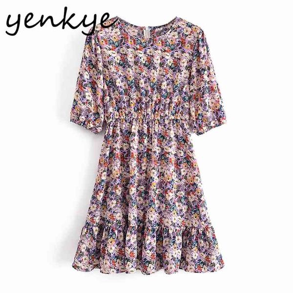 multicolor floral print dress sweet women o neck short sleeve elastic waist holiday casual female summer mini robe 210514, Black;gray
multicolor floral print dress sweet women o neck short sleeve elastic waist holiday casual female summer mini robe 210514, Black;gray