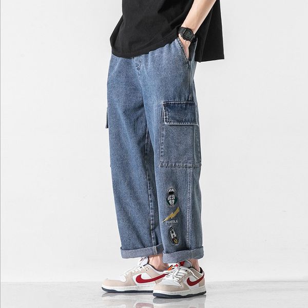 men's jeans fashion multi pocket overalls ins street style casual pants trendy loose fitting trousers 2 colors, Blue
men's jeans fashion multi pocket overalls ins street style casual pants trendy loose fitting trousers 2 colors, Blue