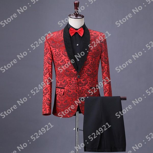 men's suits & blazers est men red pattern and black groom tuxedos shawl lapel groomsmen wedding man ( jacket+pants+tie ) c747, White;black
men's suits & blazers est men red pattern and black groom tuxedos shawl lapel groomsmen wedding man ( jacket+pants+tie ) c747, White;black