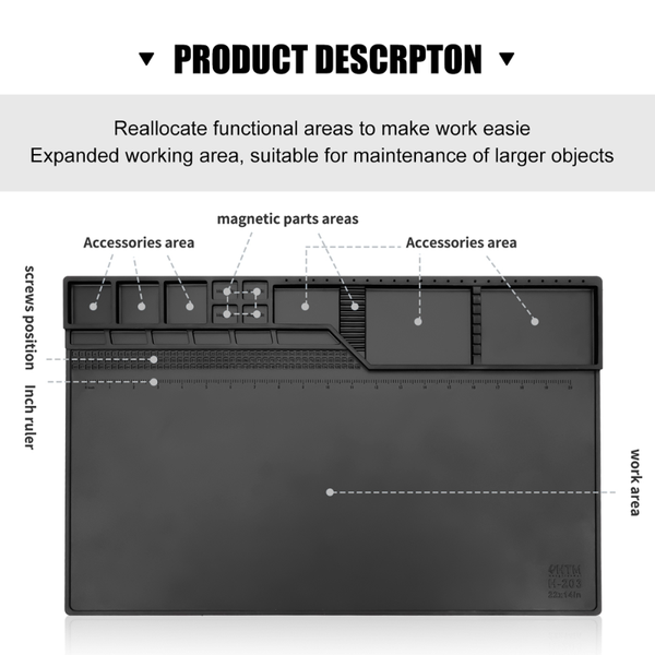 professional hand tool sets heat insulation pad esd soldering working mat magnetic silicon repair heat-resistant platform for bga station
professional hand tool sets heat insulation pad esd soldering working mat magnetic silicon repair heat-resistant platform for bga station