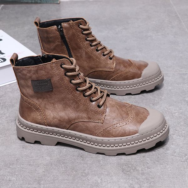 2021 new fashion high men's casual shoes british couple martin boots, Black
2021 new fashion high men's casual shoes british couple martin boots, Black