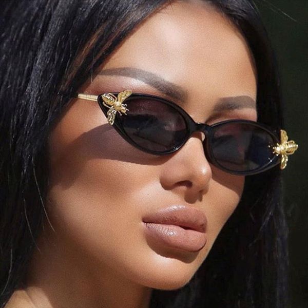 cat eye sunglasses women brand designer vintage retro sun glasses metal bee decoration cateye oculos feminino, White;black
cat eye sunglasses women brand designer vintage retro sun glasses metal bee decoration cateye oculos feminino, White;black