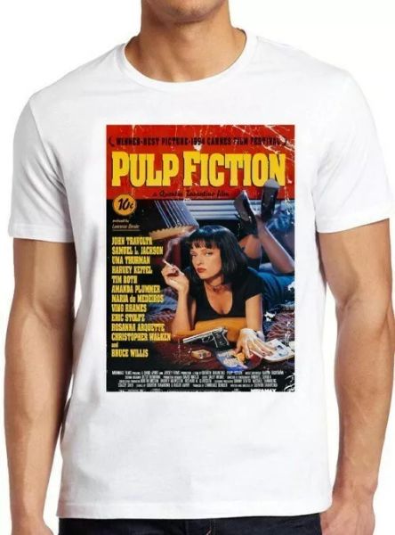 pulp fiction movie poster tarantino 90s cult film cool gift tee t shirt 4261, White;black
pulp fiction movie poster tarantino 90s cult film cool gift tee t shirt 4261, White;black
