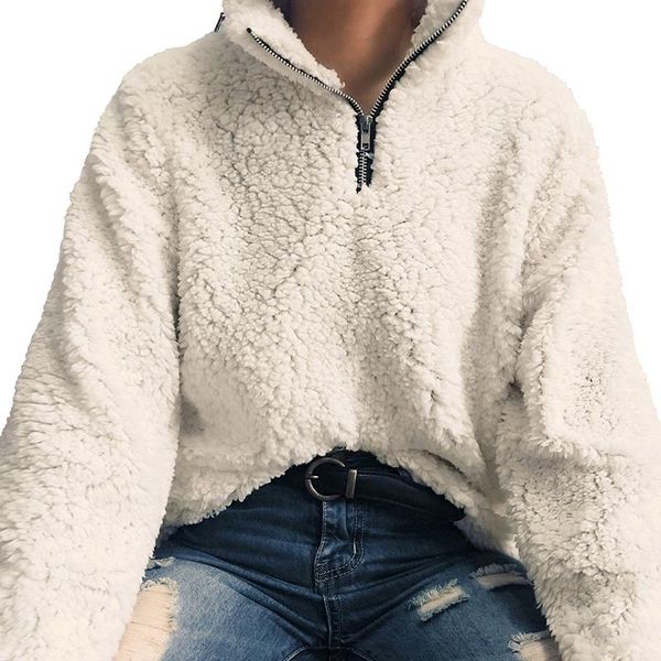 spring women furry fleece sweatshirts long sleeve stand collar zipper pullovers fur coat warm casual outerwear hoodies women's &, Black
spring women furry fleece sweatshirts long sleeve stand collar zipper pullovers fur coat warm casual outerwear hoodies women's &, Black