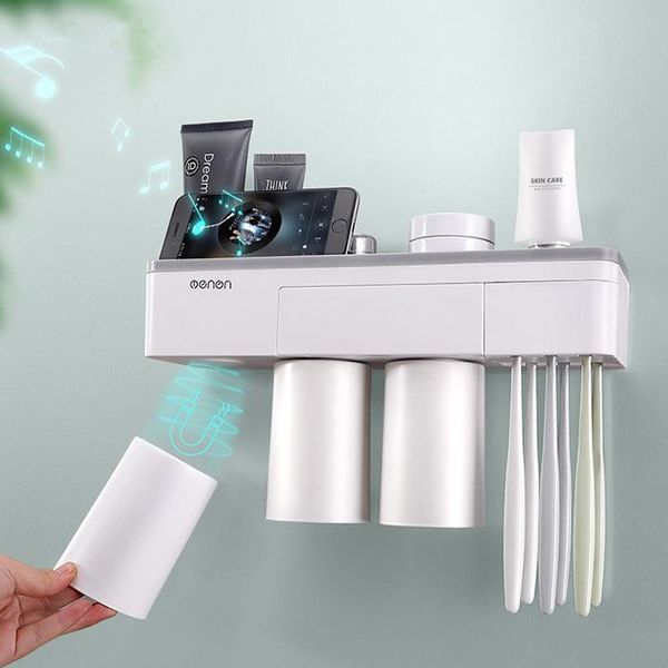 bathroom storage & organization creative magnetic seamless wall-mounted toothbrush holder multifunctional rack box with 3 cups #4
bathroom storage & organization creative magnetic seamless wall-mounted toothbrush holder multifunctional rack box with 3 cups #4