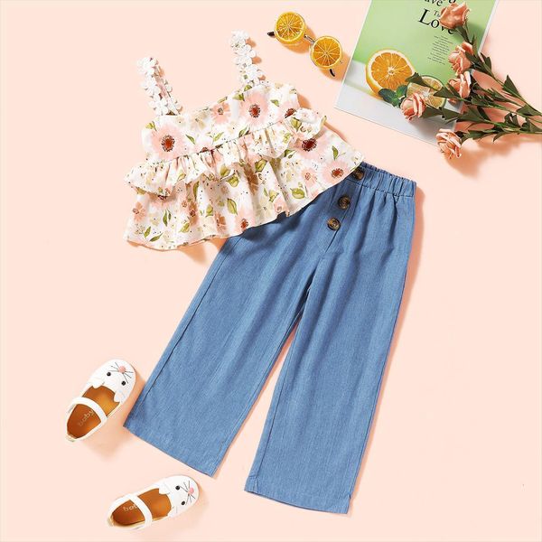 toddler kids girls clothes sets 2pcs flowers printed ruffles strapless vest denim pants 1 6y outfits, White
toddler kids girls clothes sets 2pcs flowers printed ruffles strapless vest denim pants 1 6y outfits, White