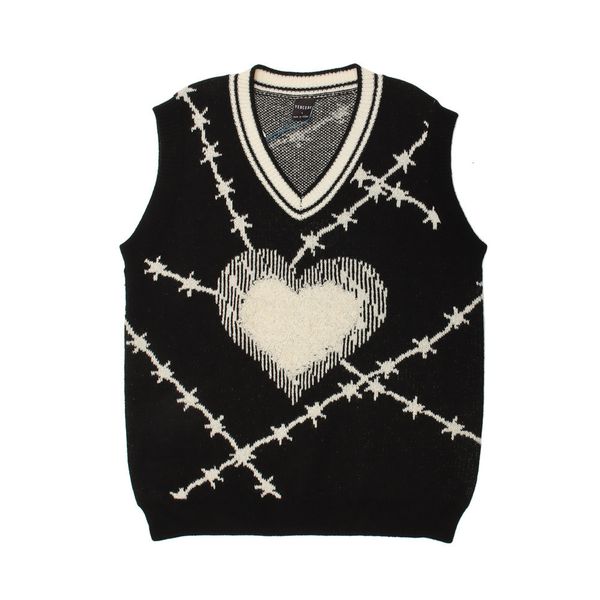men's sweaters heart jacquard sleeveless vest loose casual vintage v-neck pullovers women man knitwear waistcoat i27r, White;black
men's sweaters heart jacquard sleeveless vest loose casual vintage v-neck pullovers women man knitwear waistcoat i27r, White;black