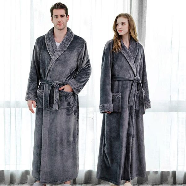 long sleeve couples comfortable autumn winter plush with pocket full length fashion soft ankle bath robe tie closure home women's sleep, Black;red
long sleeve couples comfortable autumn winter plush with pocket full length fashion soft ankle bath robe tie closure home women's sleep, Black;red