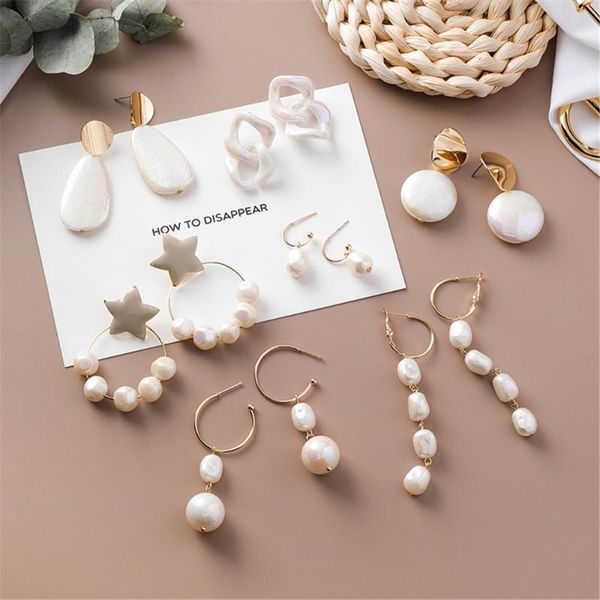 stud geometric acrylic color pearl shells earrings of women to restore ancient ways simple accessories, Golden;silver
stud geometric acrylic color pearl shells earrings of women to restore ancient ways simple accessories, Golden;silver
