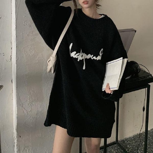women's sweaters deeptown korean style knitted sweater women preppy oversize solid letter print pullover o-neck long sleeve soft jumper, White;black
women's sweaters deeptown korean style knitted sweater women preppy oversize solid letter print pullover o-neck long sleeve soft jumper, White;black