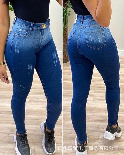 women's jeans gradient skinny fashion pierced long 2021 autumn casual pants, Blue
women's jeans gradient skinny fashion pierced long 2021 autumn casual pants, Blue