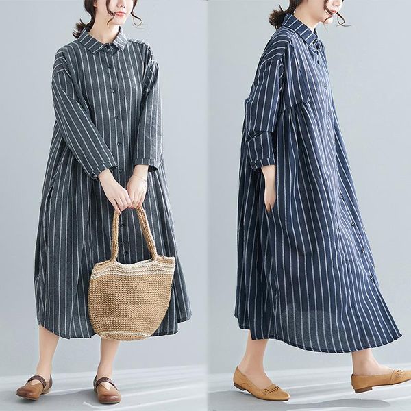 casual dresses loulan queen 2021 large women's autumn long-sleeved shirt dress elegant women plus size loose striped, Black;gray
casual dresses loulan queen 2021 large women's autumn long-sleeved shirt dress elegant women plus size loose striped, Black;gray