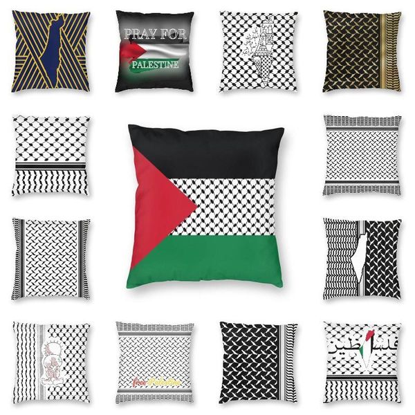 cushion/decorative pillow palestine flag cushion covers sofa home decor palestinian hatta kufiya keffiyeh pattern square throw case 45x45