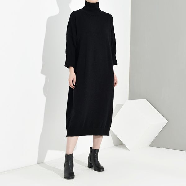 casual dresses women black big size knitting high collar long sleeve loose fit fashion tide spring autumn, Black;gray
casual dresses women black big size knitting high collar long sleeve loose fit fashion tide spring autumn, Black;gray