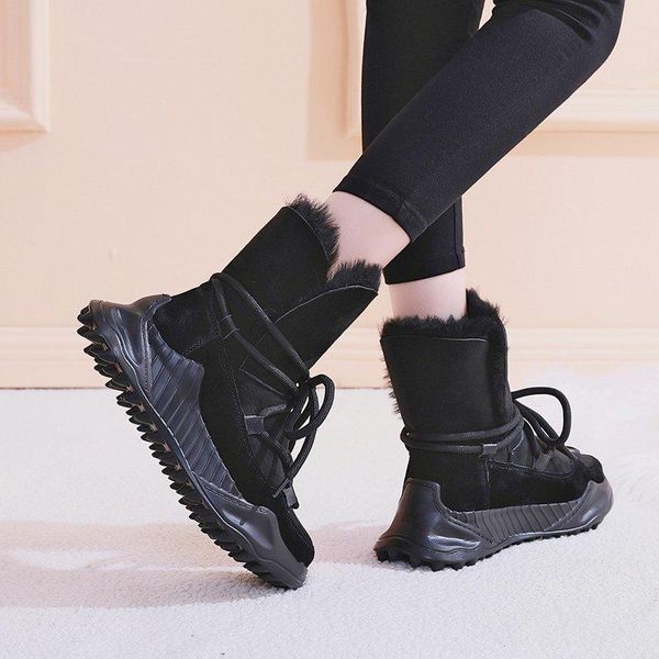 boots leather women snow winter platform shoes ankle for non-slip keep warm wool women's sneakers botas mujer m4-42, Black
boots leather women snow winter platform shoes ankle for non-slip keep warm wool women's sneakers botas mujer m4-42, Black