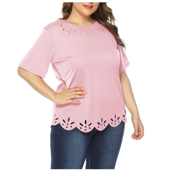 women's blouses & shirts plus size womens and lace round neck hollow burnt-out solid casual blouse blusas mujer de moda 2021, White
women's blouses & shirts plus size womens and lace round neck hollow burnt-out solid casual blouse blusas mujer de moda 2021, White