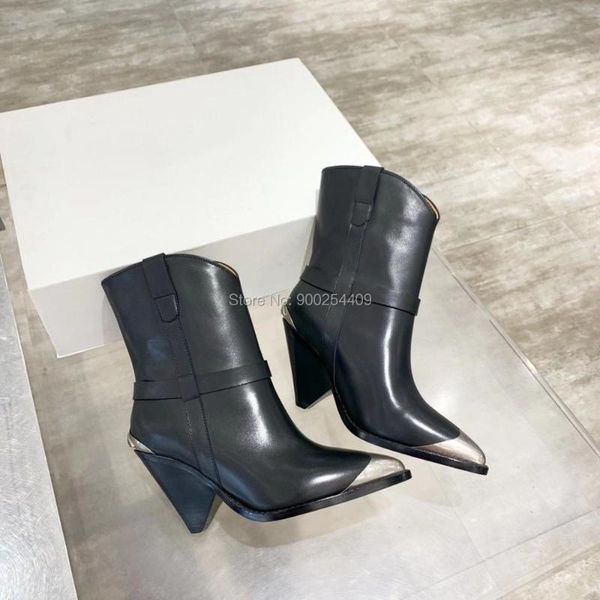 boots fashion women 2021 autumn winter genuine leather western style pointed-toe ankle boots, shoes, Black
boots fashion women 2021 autumn winter genuine leather western style pointed-toe ankle boots, shoes, Black