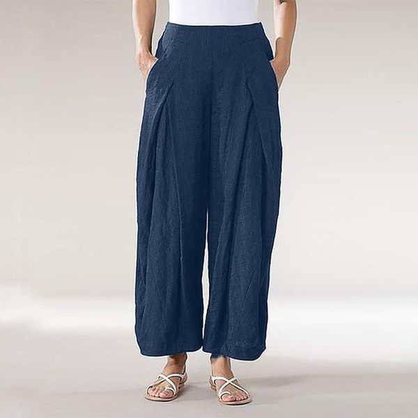 women vintage linen pants long palazzo 2021 solid casual loose wide leg elastic waist trousers plus size s-5xl #3 women's & capris, Black;white
women vintage linen pants long palazzo 2021 solid casual loose wide leg elastic waist trousers plus size s-5xl #3 women's & capris, Black;white