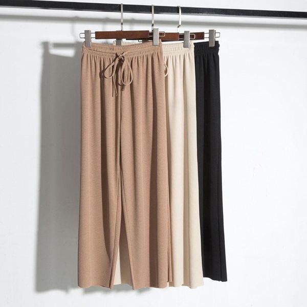 women's pants & capris summer thin knit trousers 2021 casual trouser elastic waist black wide leg loose solid plus size women wijde bro, Black;white
women's pants & capris summer thin knit trousers 2021 casual trouser elastic waist black wide leg loose solid plus size women wijde bro, Black;white