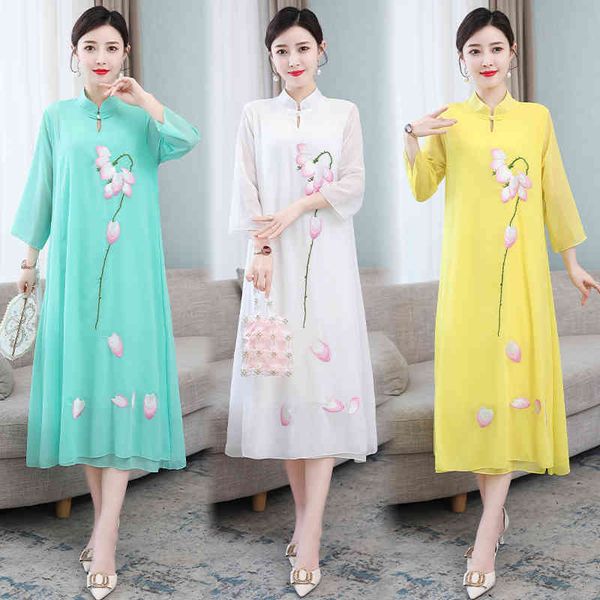 casual dresses women chinese floral embroidery qipao oriental styled dresses chiffon style modern cheongsam dress 0tpg, Black;gray
casual dresses women chinese floral embroidery qipao oriental styled dresses chiffon style modern cheongsam dress 0tpg, Black;gray