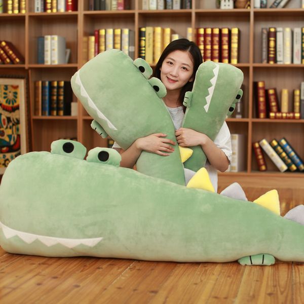 cartoon crocodile long pillow plush alligator animals bolster pillow kids huggable companion plush pillow 55/70cm