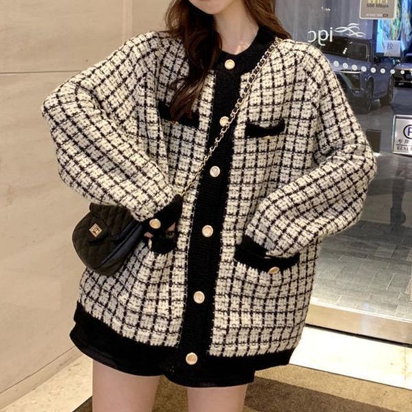 women's jackets autumn tweed sweater jacket women vintage fashion small loose elastic plaid outwear female celebrity harajuku short coa, Black;brown
women's jackets autumn tweed sweater jacket women vintage fashion small loose elastic plaid outwear female celebrity harajuku short coa, Black;brown
