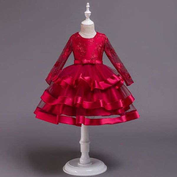 girl's dresses 2021 simple ball gown flower girl dress lace appliques baby girls party burgundy puffy bow first communion, Red;yellow
girl's dresses 2021 simple ball gown flower girl dress lace appliques baby girls party burgundy puffy bow first communion, Red;yellow