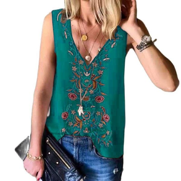 women's blouses & shirts women blouse vest summer 2021 chiffon printing v neck sleeveless pullover ladies casual loose blousea, White
women's blouses & shirts women blouse vest summer 2021 chiffon printing v neck sleeveless pullover ladies casual loose blousea, White