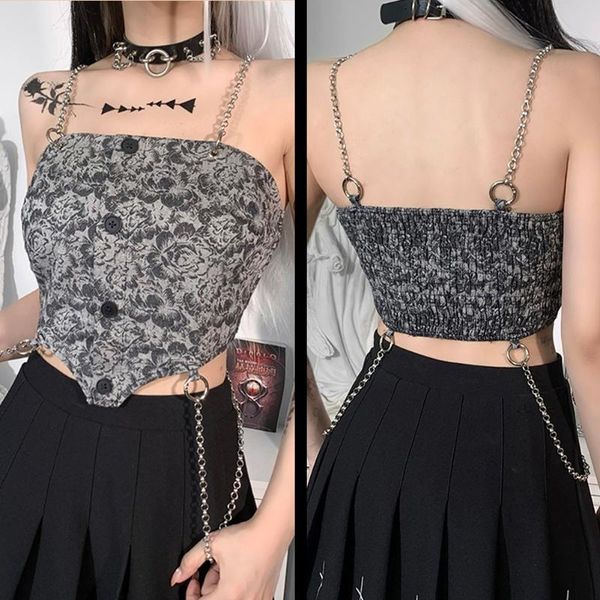 women's tanks & camis goth grunge retro chain camisole corset crop women backless streetwear harajuku summer punk sleeveless aesthe, White
women's tanks & camis goth grunge retro chain camisole corset crop women backless streetwear harajuku summer punk sleeveless aesthe, White