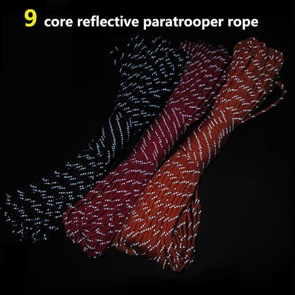 reflective paracord parachute cord lanyard tent rope 9 strand for hiking camping survival outdoor gadgets
reflective paracord parachute cord lanyard tent rope 9 strand for hiking camping survival outdoor gadgets