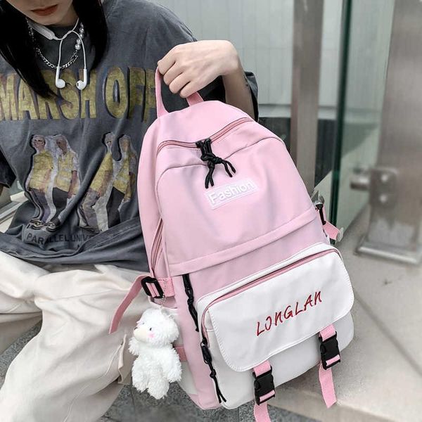 backpack letter embroidered with women's male handbag multi-pocket contrast travel bag student
backpack letter embroidered with women's male handbag multi-pocket contrast travel bag student