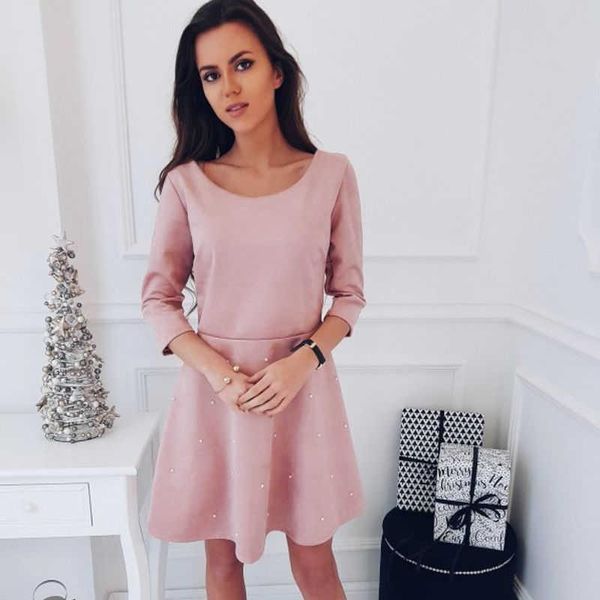 casual dresses pearl embellished party dress zip fit & flare women pink 3/4 sleeve skater mini short 2021 summer elegant, Black;gray
casual dresses pearl embellished party dress zip fit & flare women pink 3/4 sleeve skater mini short 2021 summer elegant, Black;gray