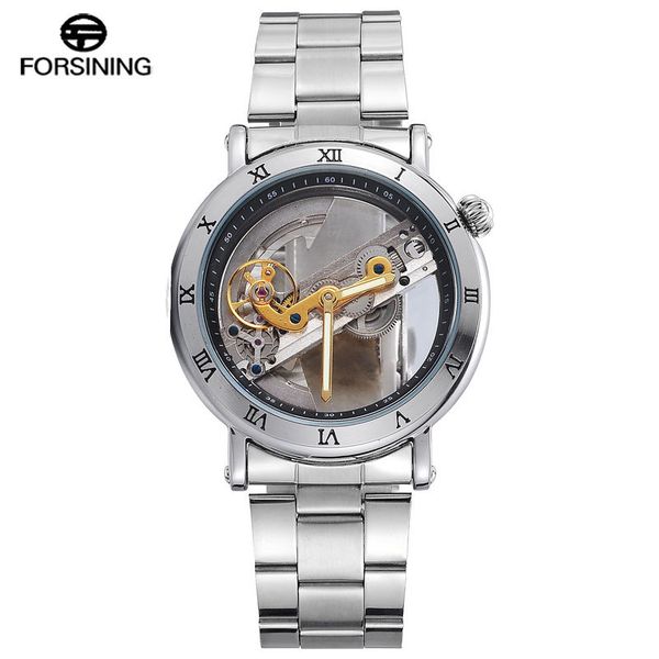 forsining fire automatic mechanical men watches skeleton rvs bracelet self-wind men clock, Slivery;brown
forsining fire automatic mechanical men watches skeleton rvs bracelet self-wind men clock, Slivery;brown