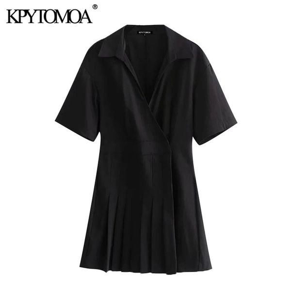 women chic fashion pleated crossover mini dress vintage v neck short sleeve female dresses vestidos mujer 210421, Black;gray
women chic fashion pleated crossover mini dress vintage v neck short sleeve female dresses vestidos mujer 210421, Black;gray