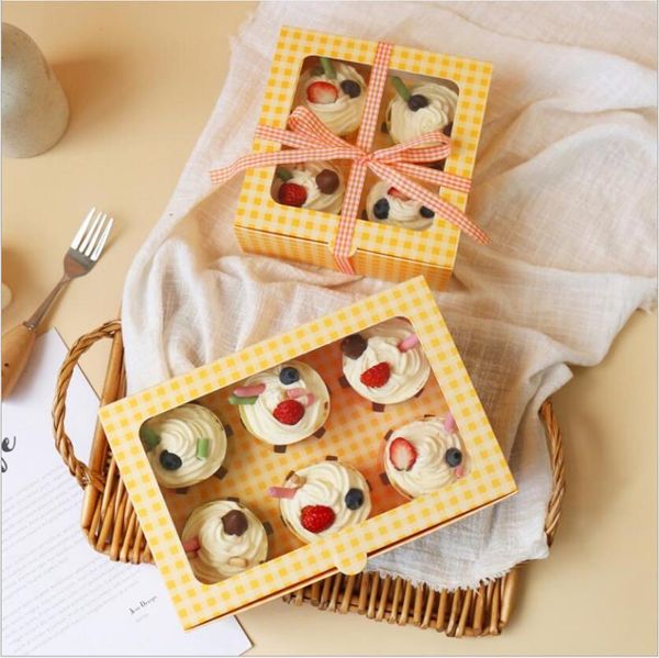 gift wrap cake paper box 10pcs/lot yellow grid cupcake with clear window diy sweet packing boxes
gift wrap cake paper box 10pcs/lot yellow grid cupcake with clear window diy sweet packing boxes