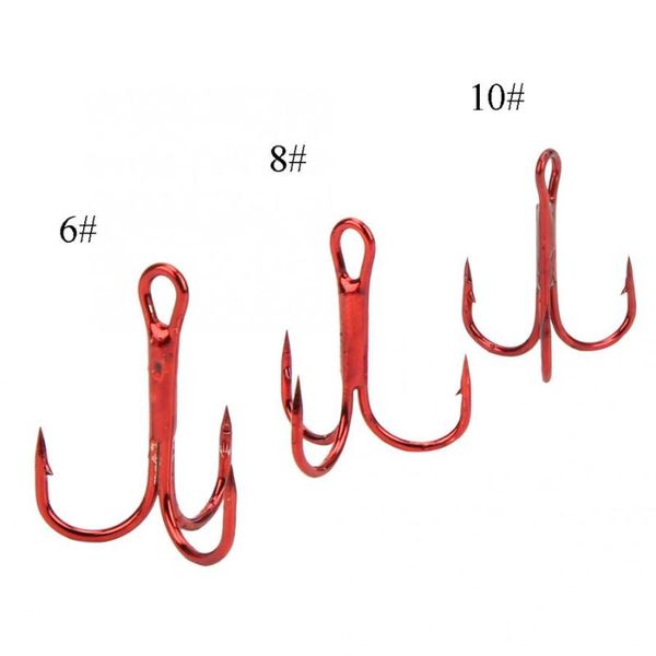 fishing hooks 100 pcs/pack three hook red barbed fishhook 6/8/10# high carbon steel treble tackle accessory
fishing hooks 100 pcs/pack three hook red barbed fishhook 6/8/10# high carbon steel treble tackle accessory
