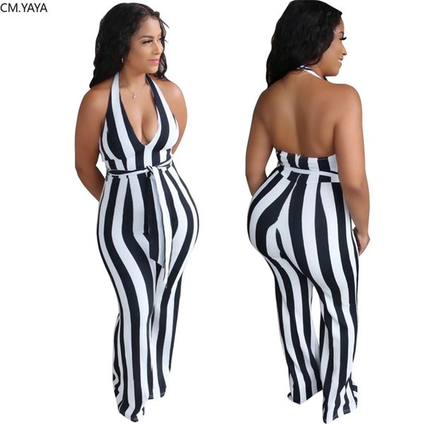 cm.yaya striped halter v-neck open back women jumpsuits rompers drape night club party elegant outfits playsuit, Black;white
cm.yaya striped halter v-neck open back women jumpsuits rompers drape night club party elegant outfits playsuit, Black;white